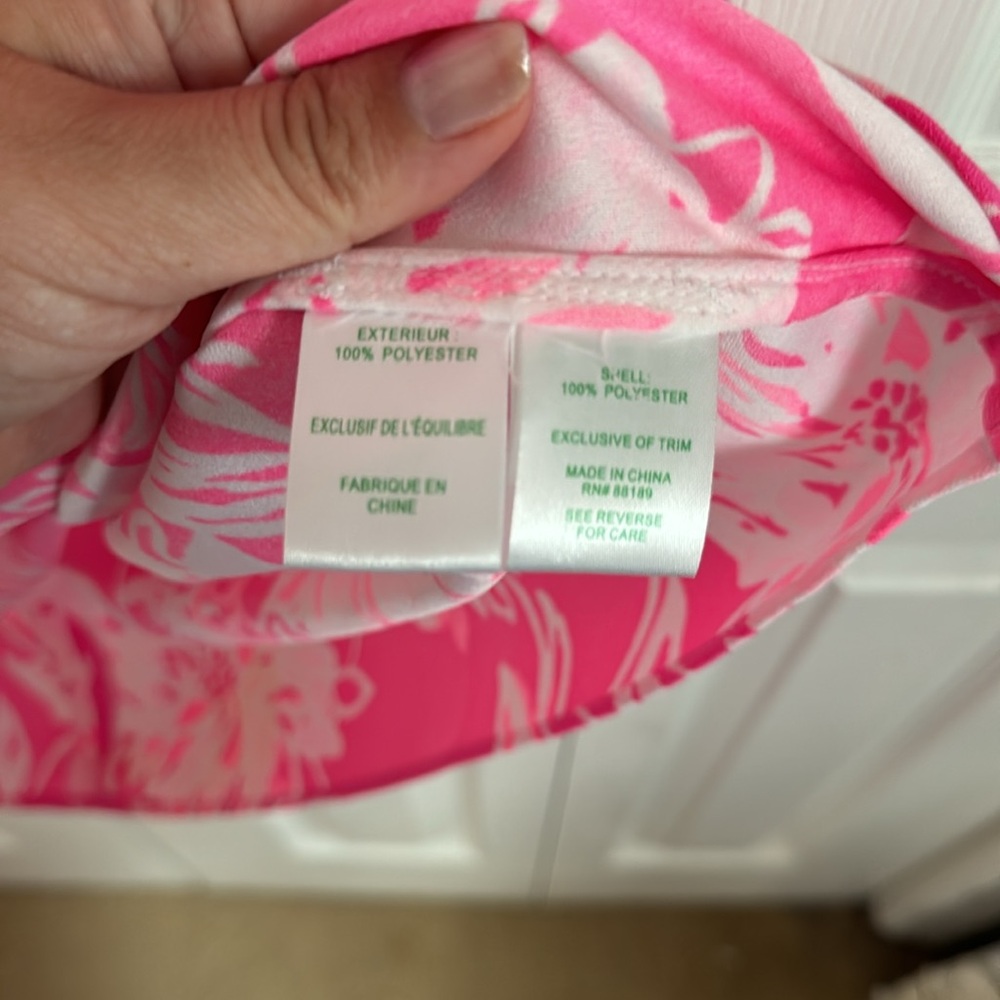 Lilly Pulitzer Pink and White Floral Lace-Trim Mini Dress - Picture 6 of 7